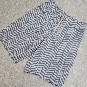 Patagonia Board Shorts Mens 28 Gray Wave Print Outdoor Surf Nylon Beach Vacation